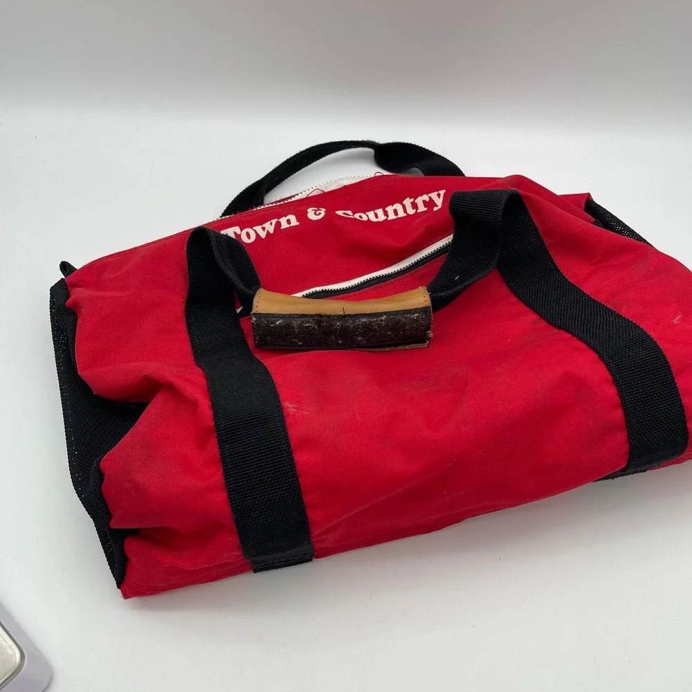 Vintage 80s Town & Country Surf Designs Red‎ Duffel Bag Pearl City Hawaii